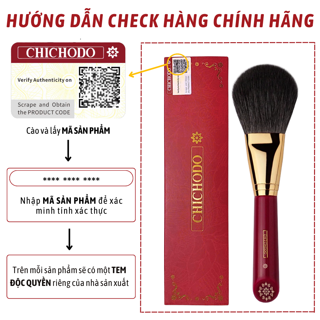 Cọ Phủ Phấn/Bronzer/Má Hồng CHICHODO Blush & Bronzer Brush C101